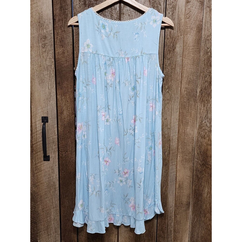 Eileen West Cottage Rose Cotton Lawn Sleeveless Sleep Night Gown Sz M - Picture 6 of 11